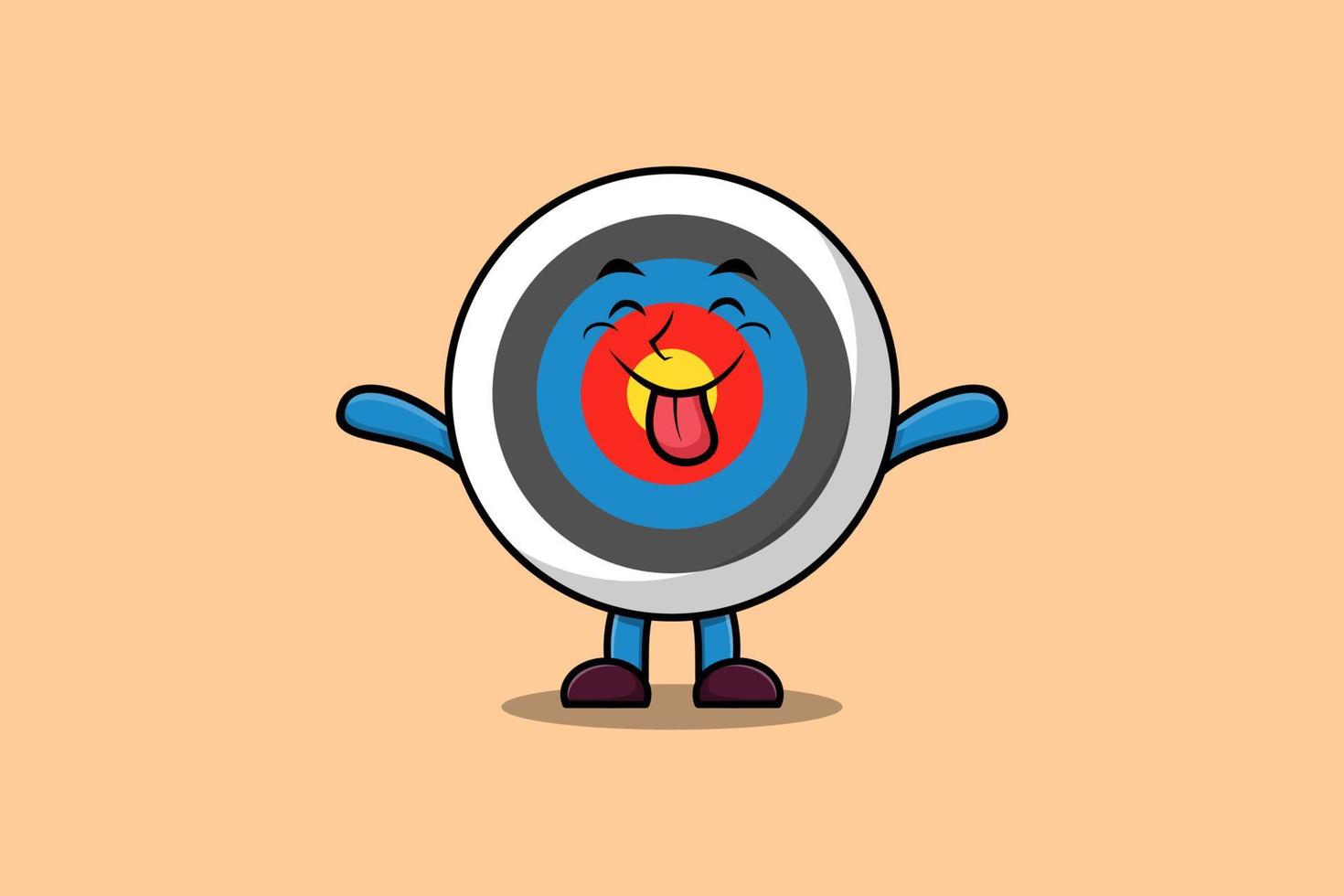 Cute cartoon Archery target with flashy expression vector