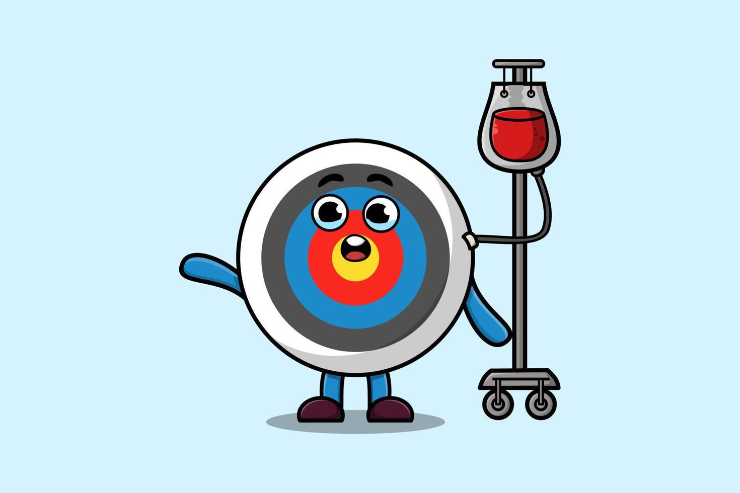 cartoon of Archery target having blood transfusion vector