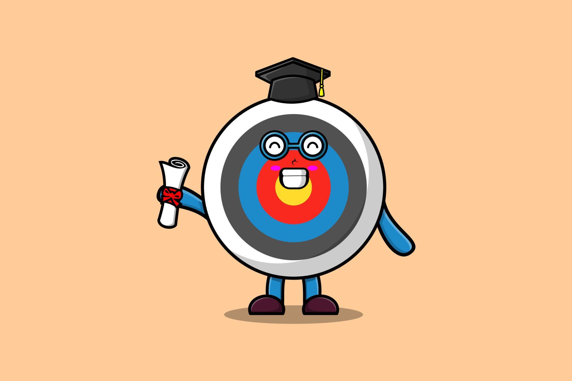 Cute cartoon Archery target student on graduation 15632196 Vector Art at Vecteezy