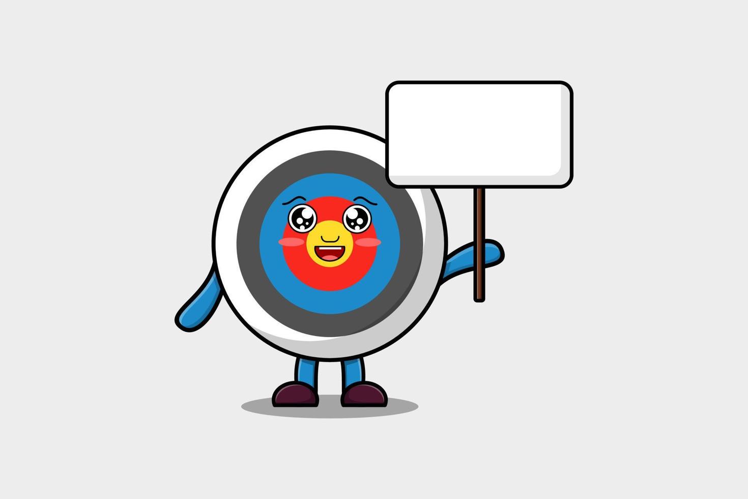 cartoon Archery target character hold blank board vector