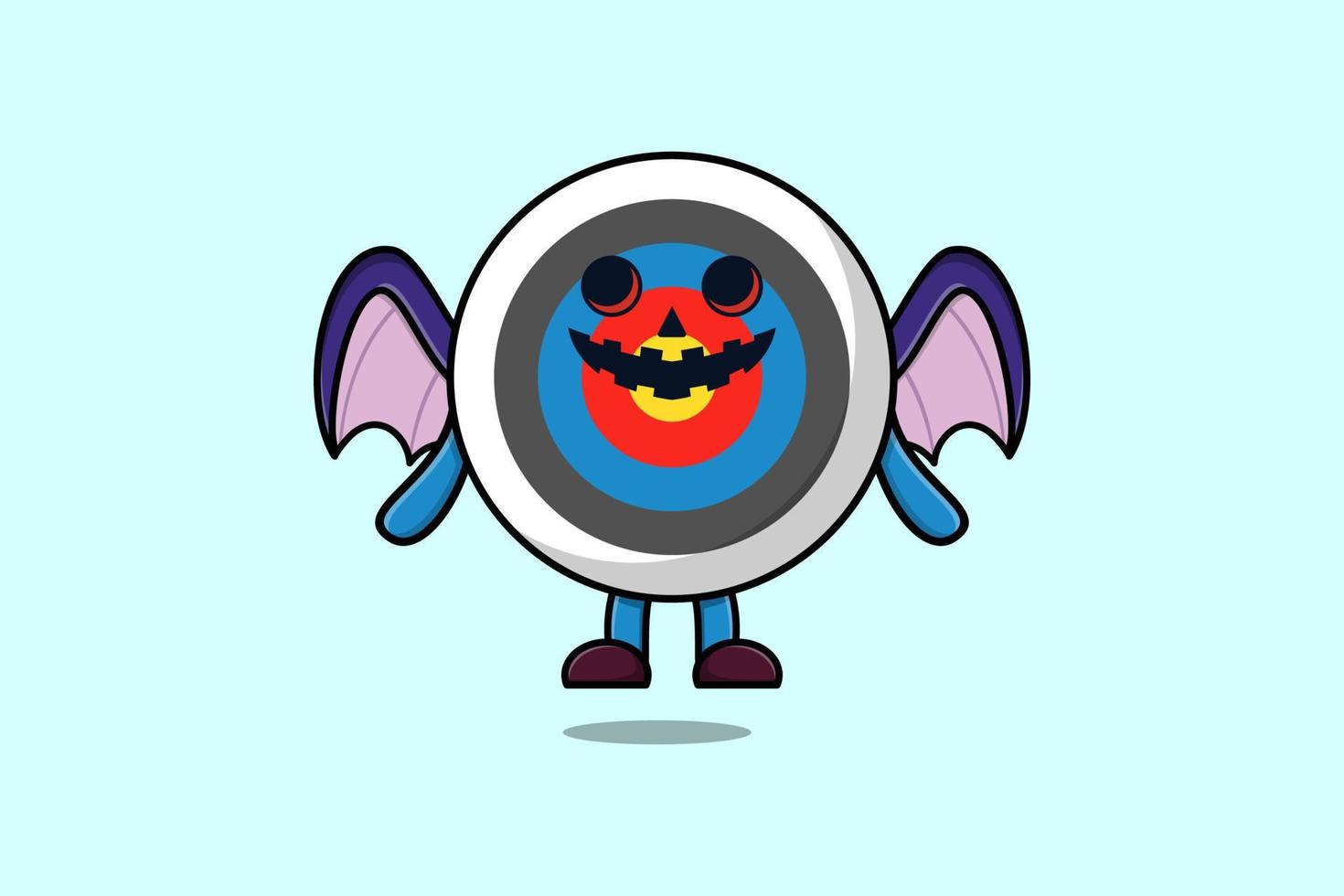 Cute mascot cartoon Archery target Scary bats vector