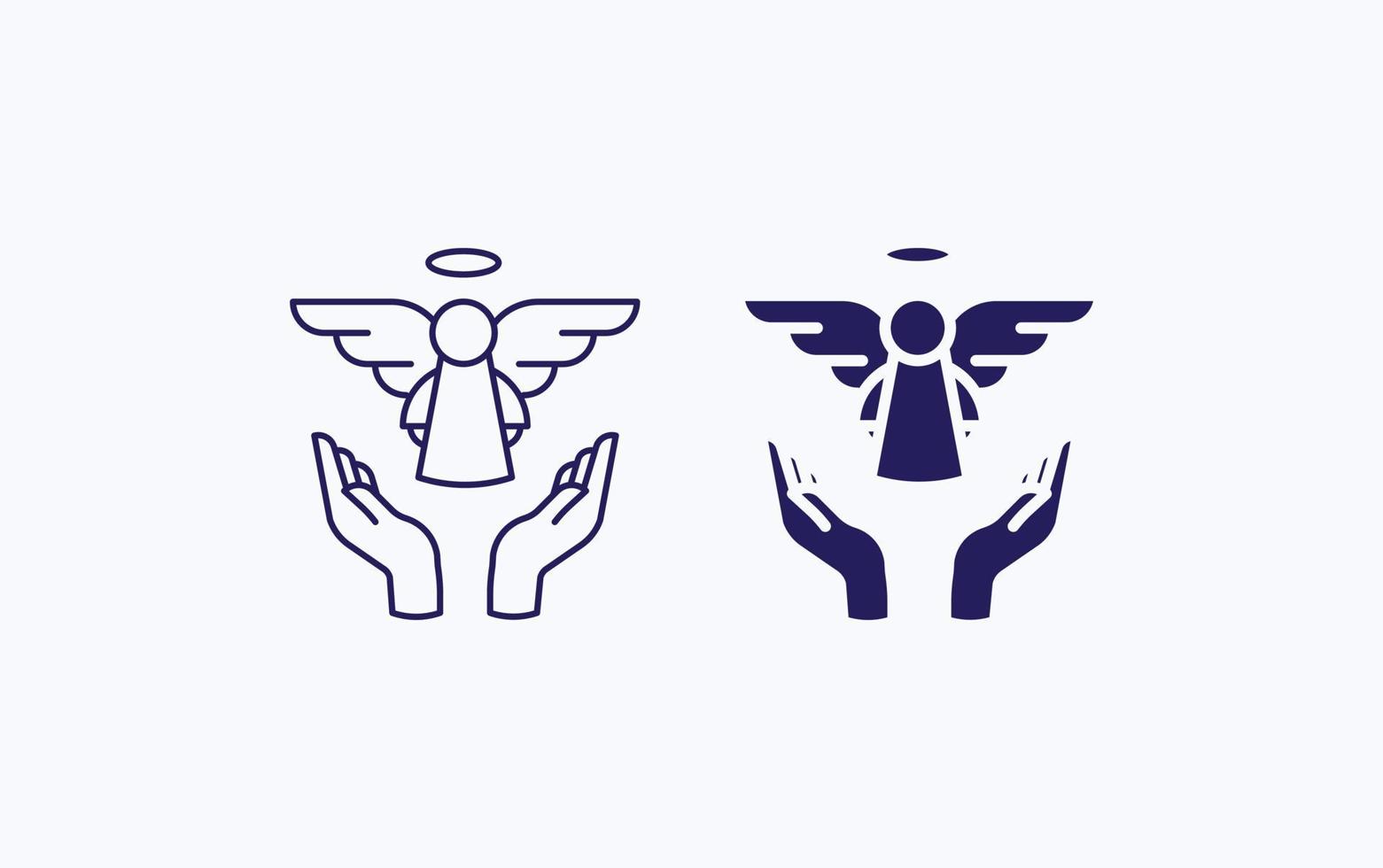 Angel, flying wings, fly vector icon