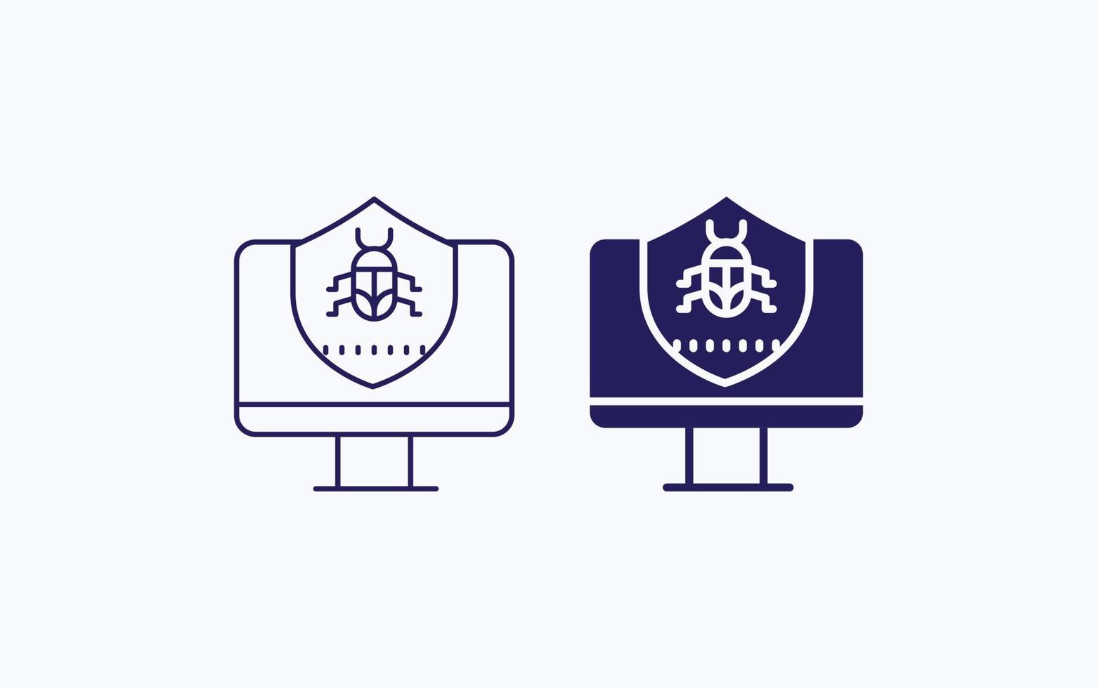 computer virus shield, web protection vector illustration