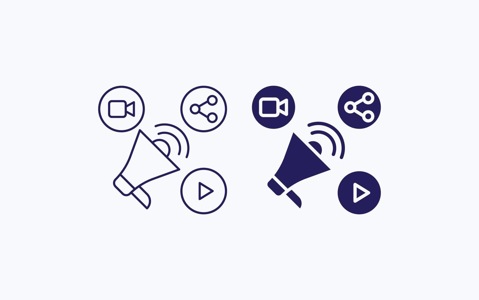 Advertisement megaphone, announcement of digital marketing vector icon