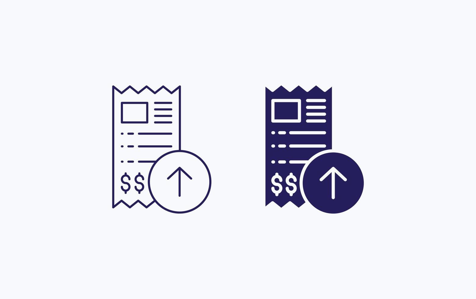 Invoice document upload, bill, ticket, receipt, vector illustration