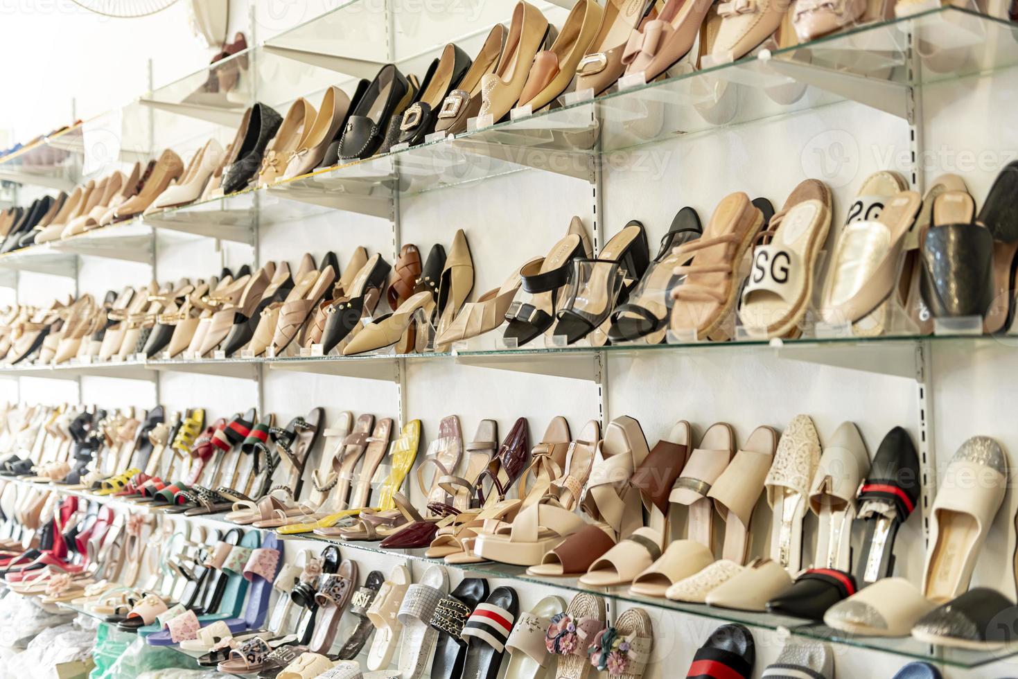 Women's fashion shoes At the shoe store photo