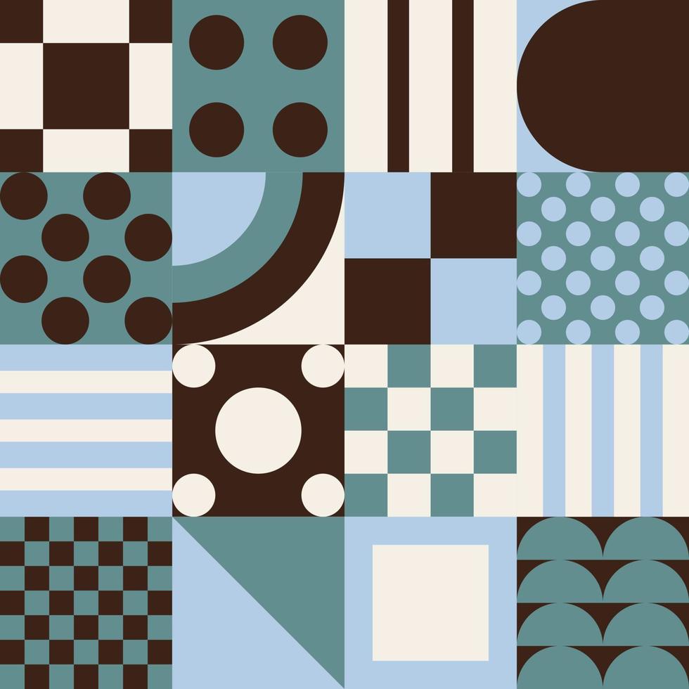Geometric vector pattern design in Bauhaus styles, background design, for web design, business card, invitation card, poster, landing page, book cover design.