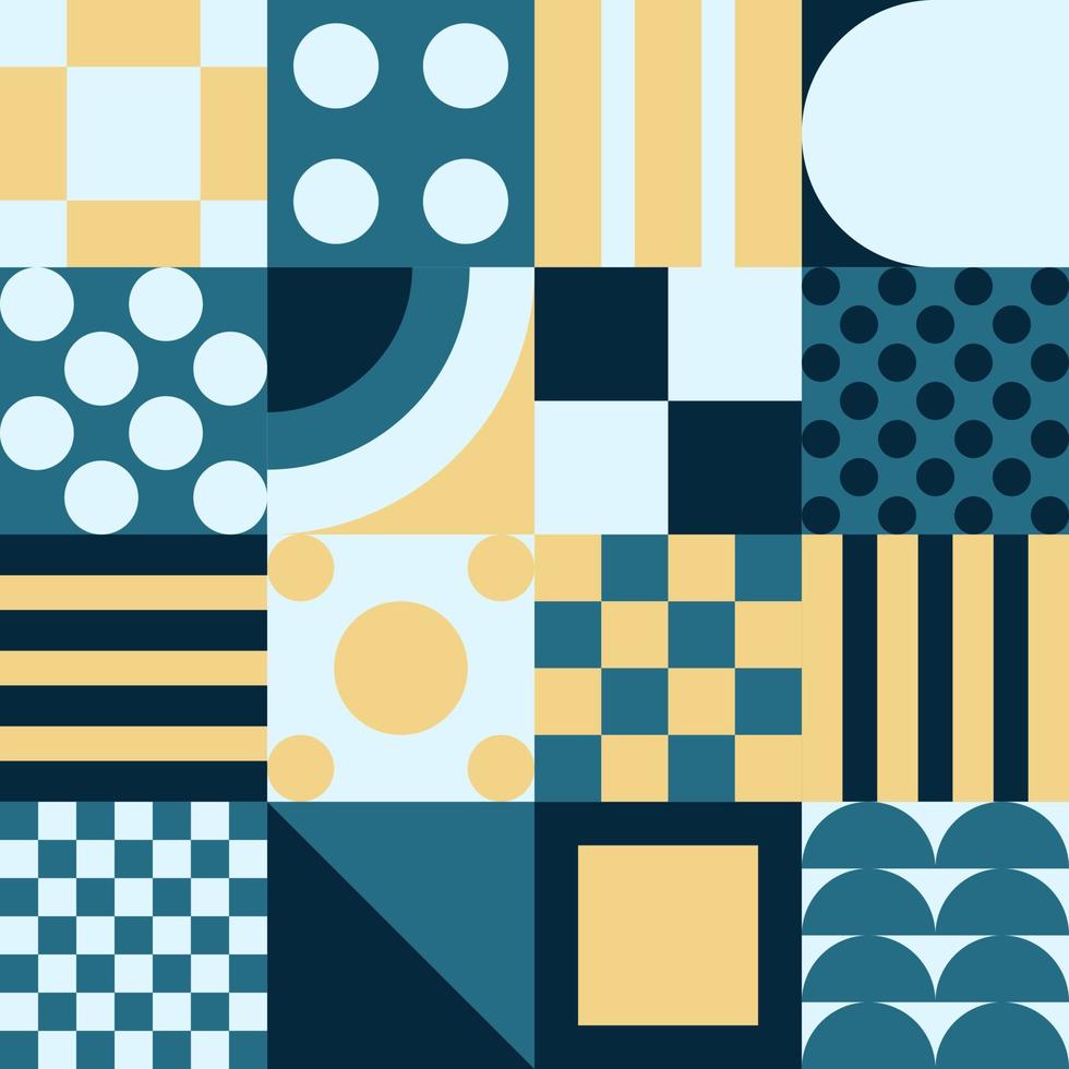 Geometric vector pattern design in Bauhaus styles, background design, for web design, business card, invitation card, poster, landing page, book cover design.