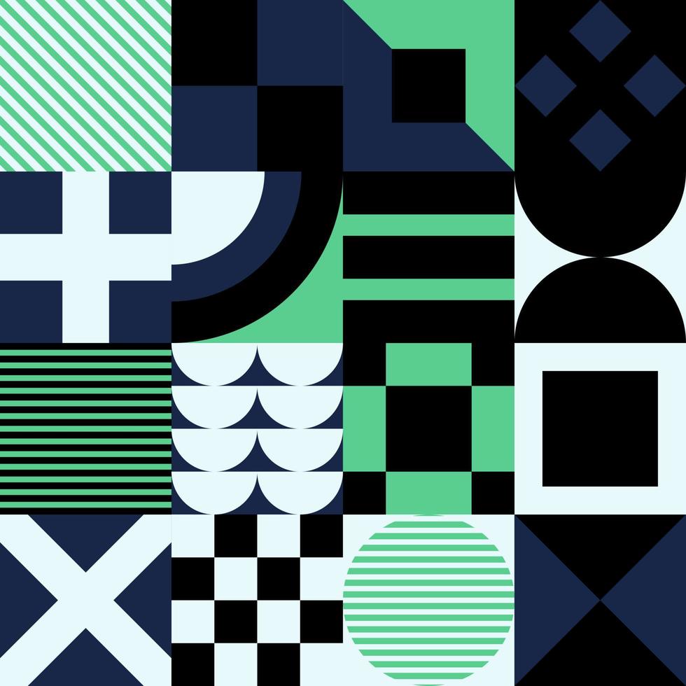 Geometric vector pattern design in Bauhaus styles, background design, for web design, business card, invitation card, poster, landing page, book cover design.