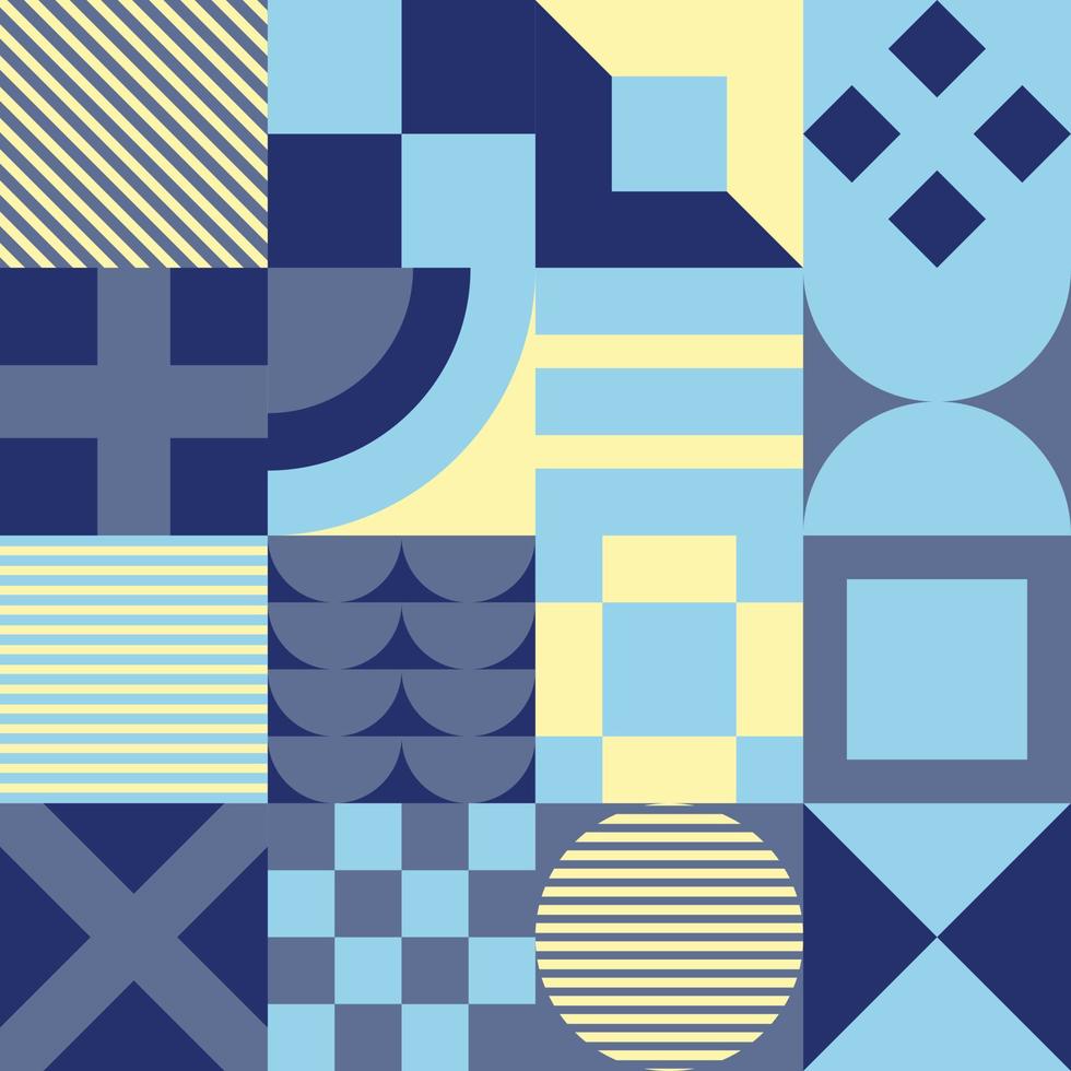 Geometric vector pattern design in Bauhaus styles, background design, for web design, business card, invitation card, poster, landing page, book cover design.