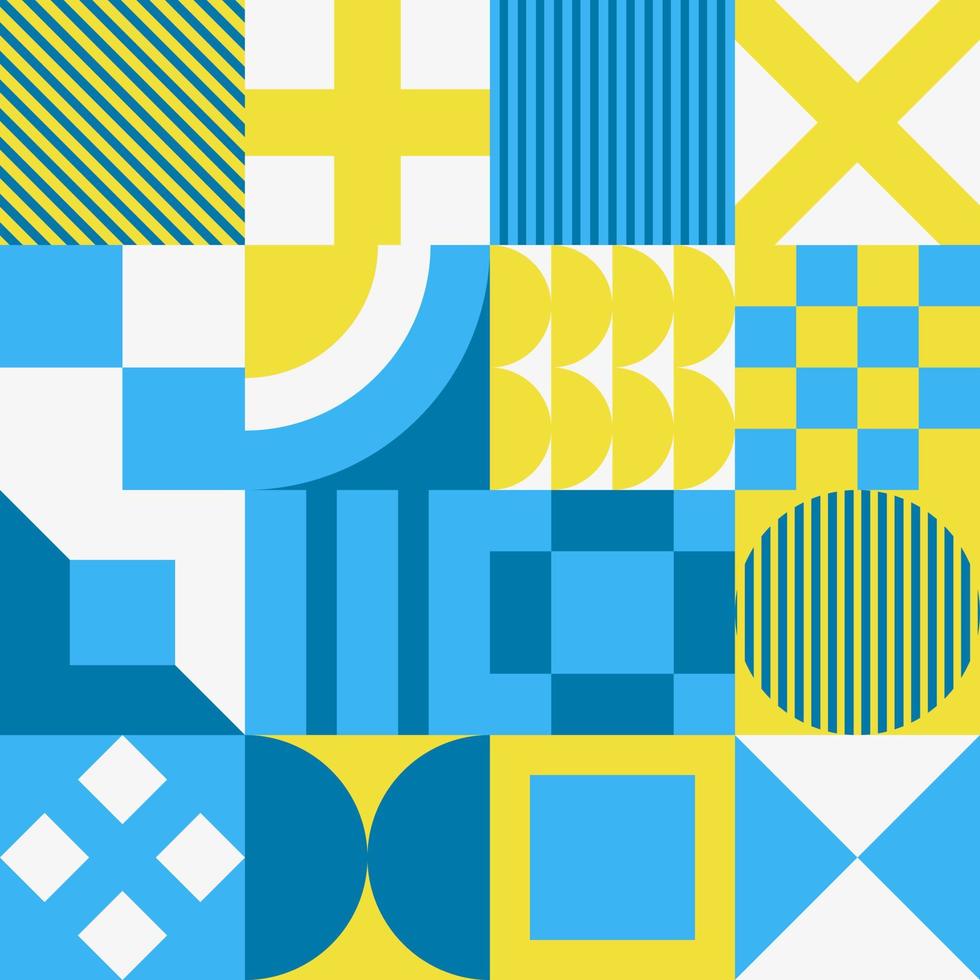 Geometric vector pattern design in Bauhaus styles, background design, for web design, business card, invitation card, poster, landing page, book cover design.