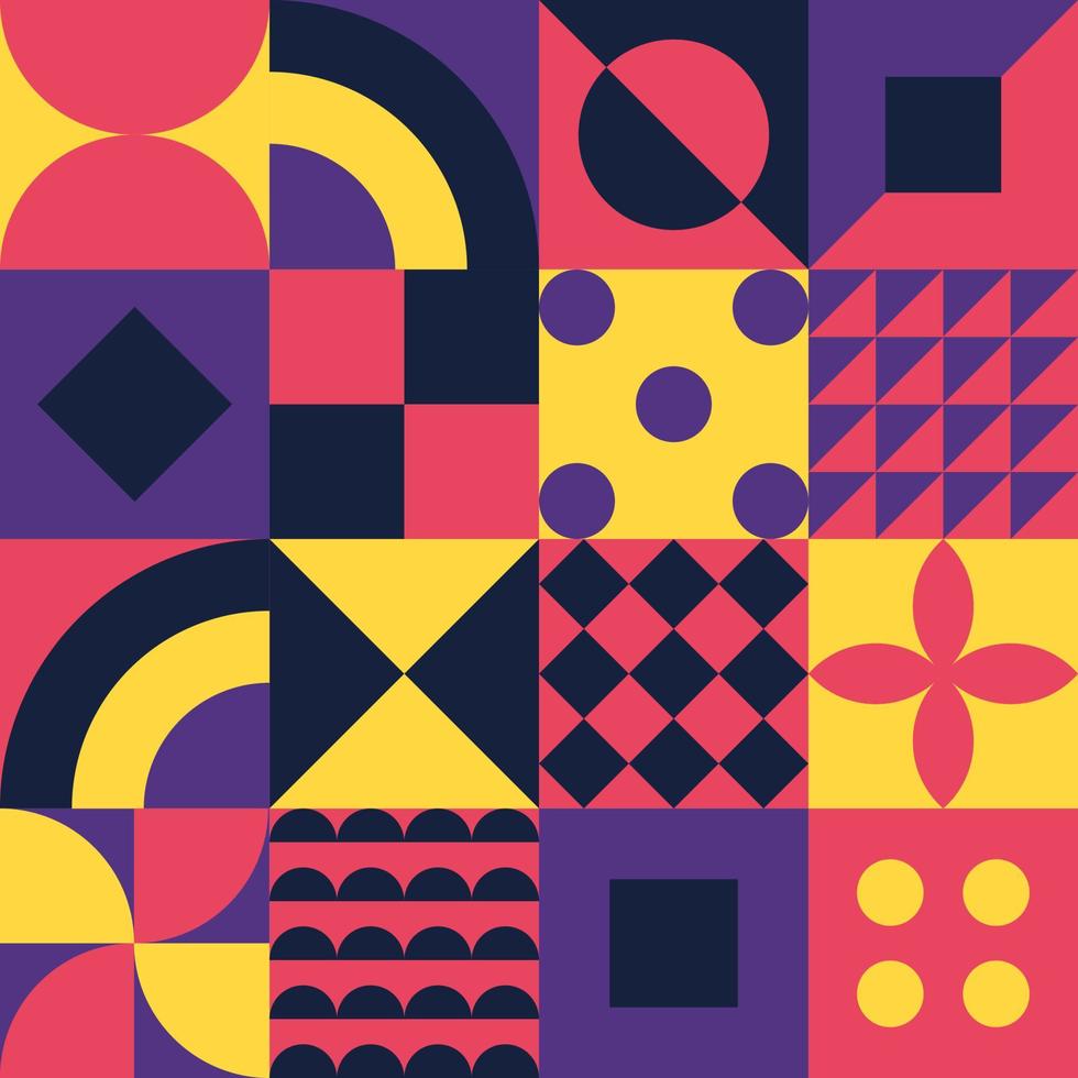 Geometric vector pattern design in Bauhaus styles, background design ...