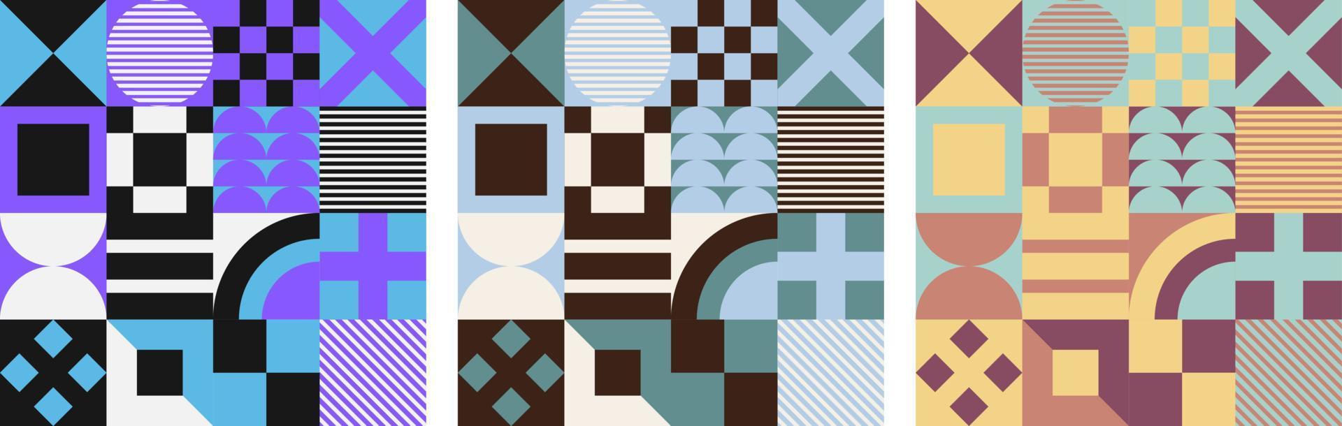 Geometric vector pattern design in Bauhaus styles, background design, for web design, business card, invitation card, poster, landing page, book cover design.