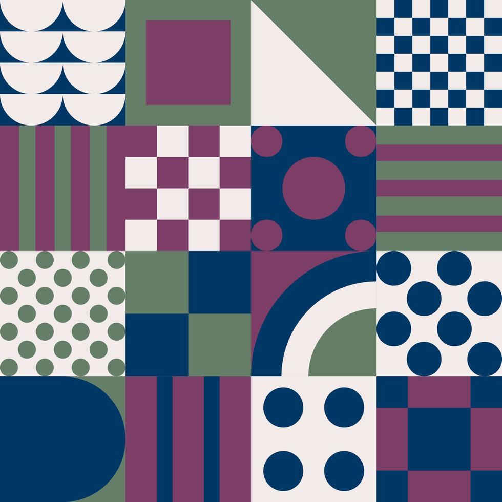 Geometric vector pattern design in Bauhaus styles, background design, for web design, business card, invitation card, poster, landing page, book cover design.