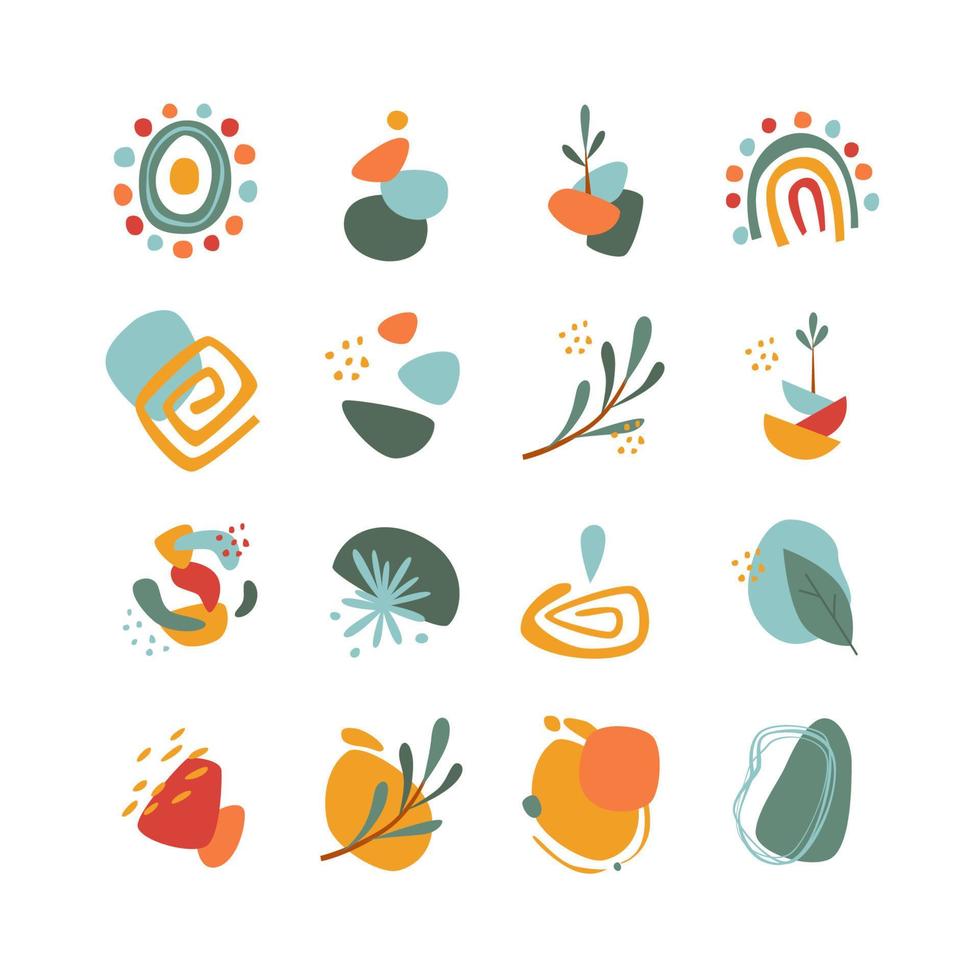 abstract natural boho shape decorative handdrawan icon for highlight stories social media feminine beauty balance vector