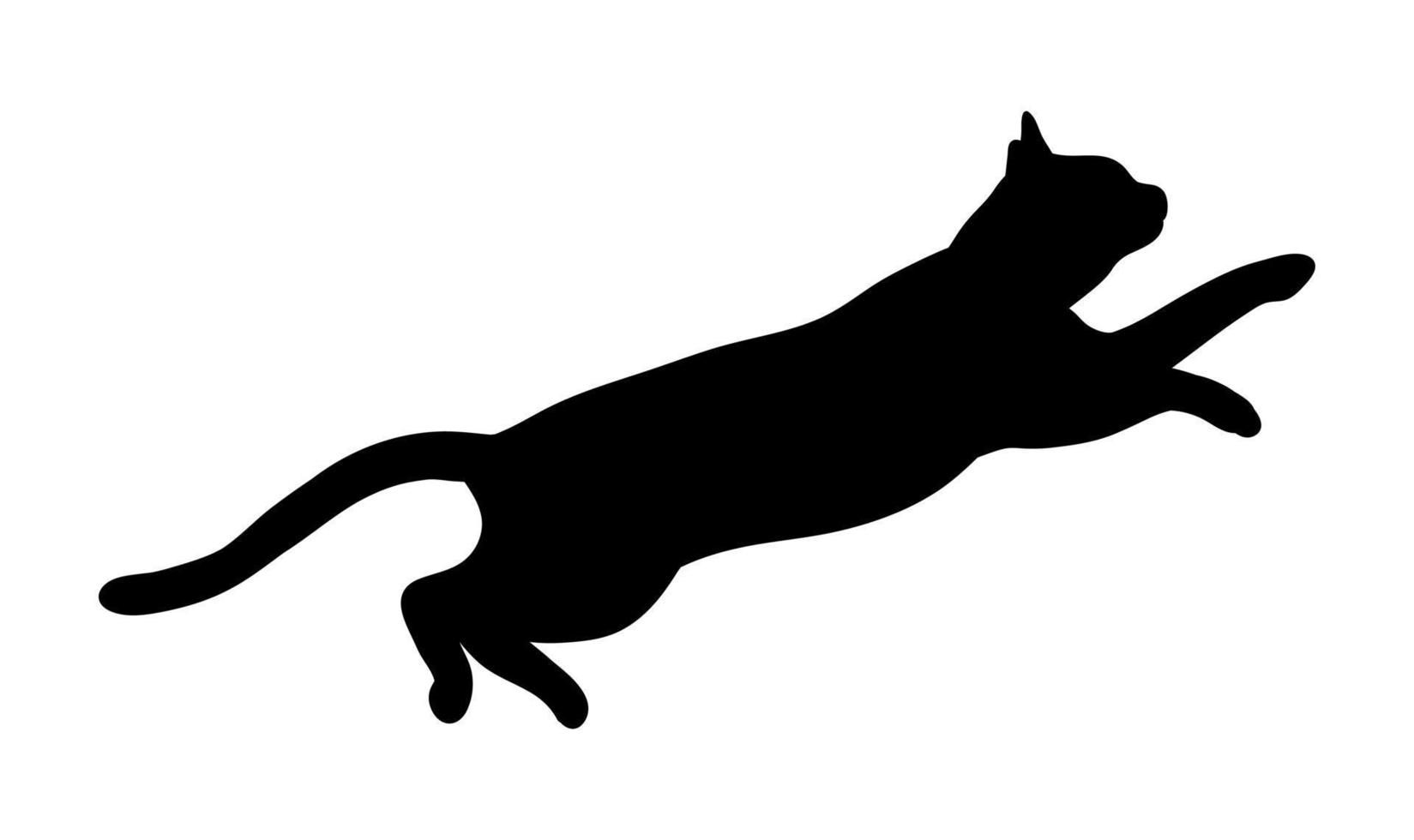 gato negro saltando silueta abstracta. icono, ilustración de vector de logotipo.