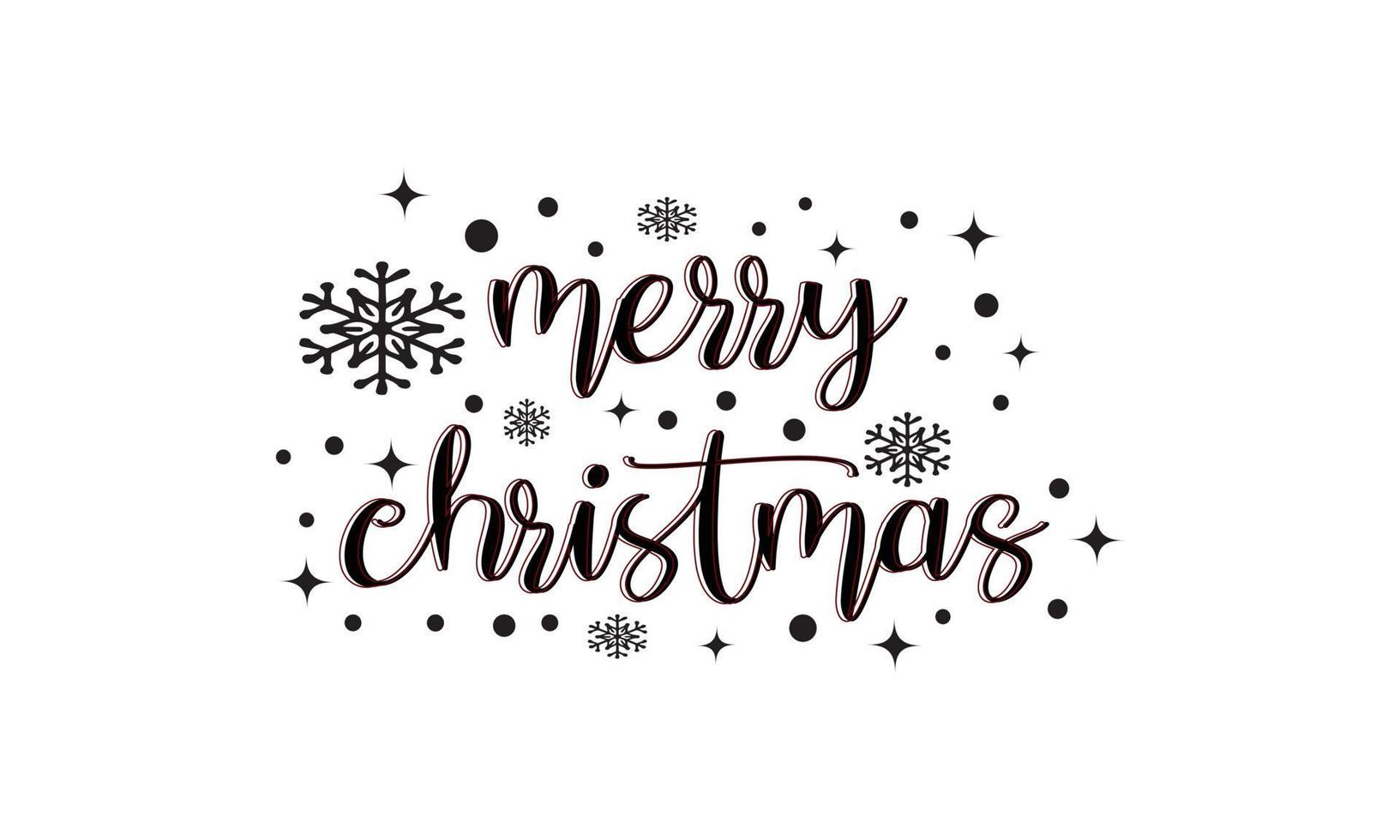 merry christmas text black vector