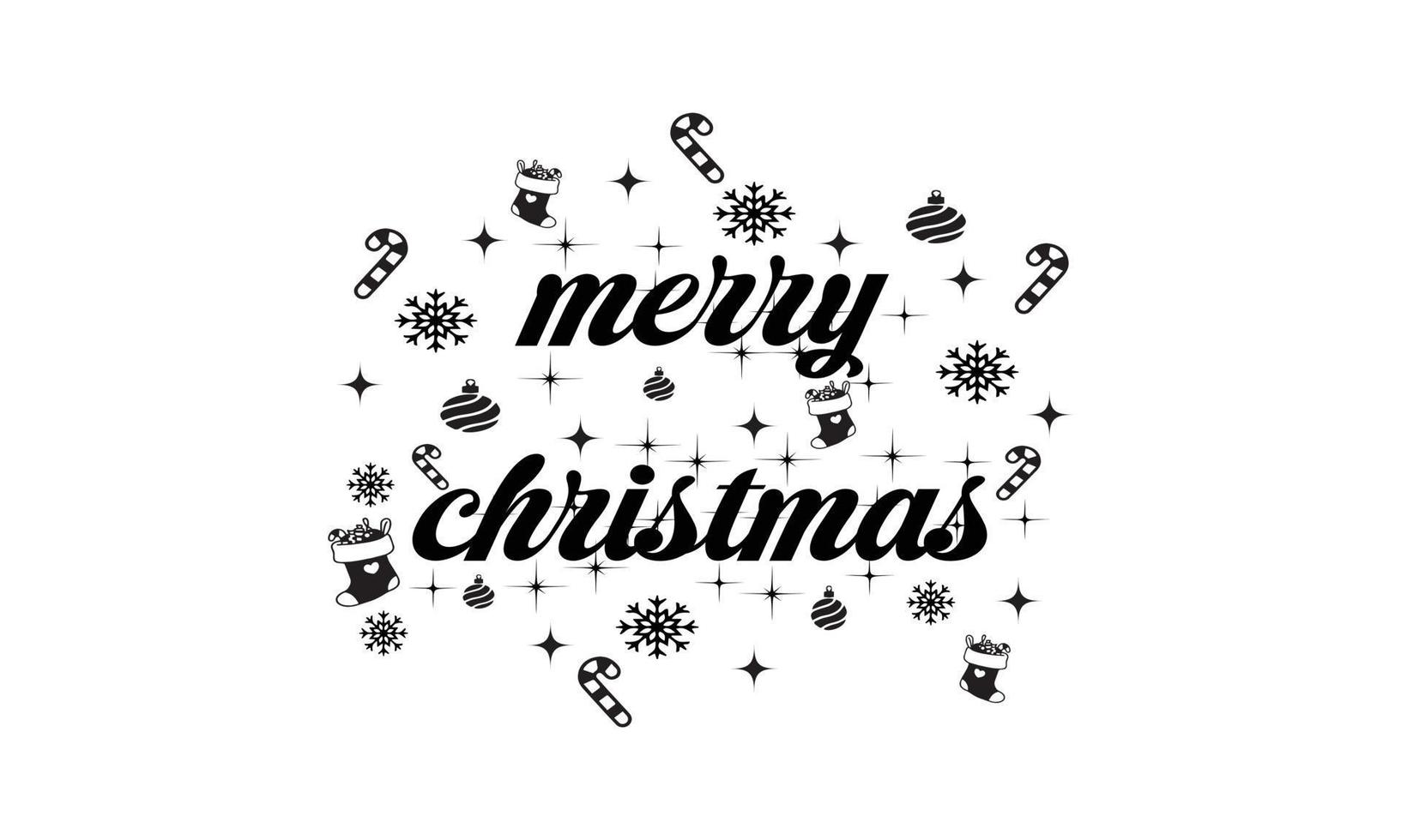 merry christmas text to design greeting card vector
