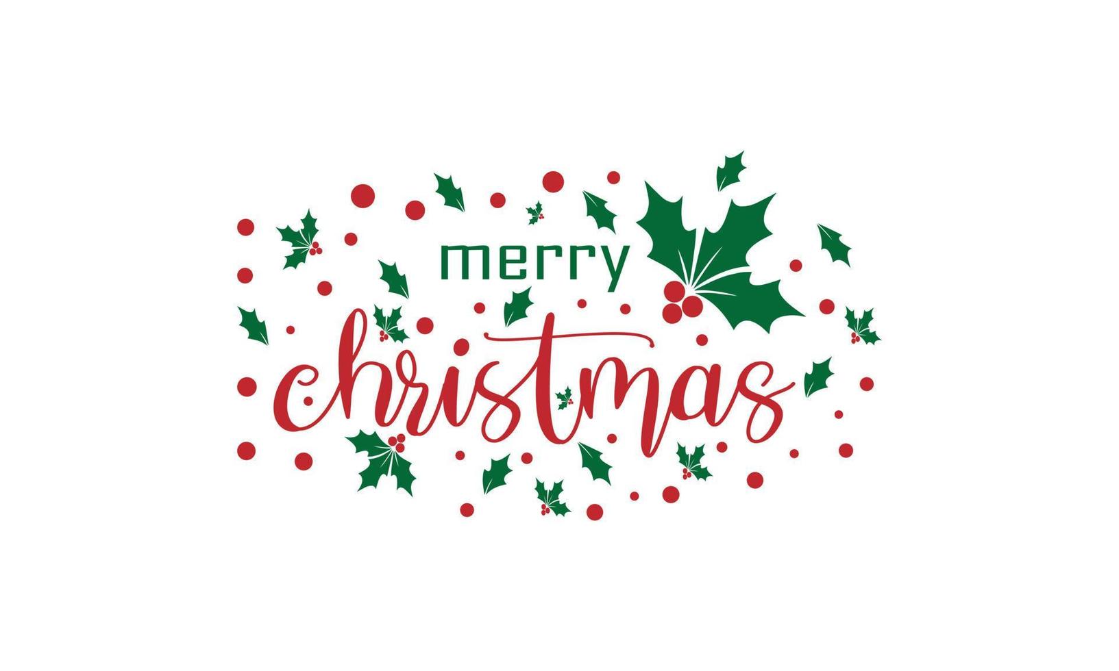 merry christmas text to greeting card vector