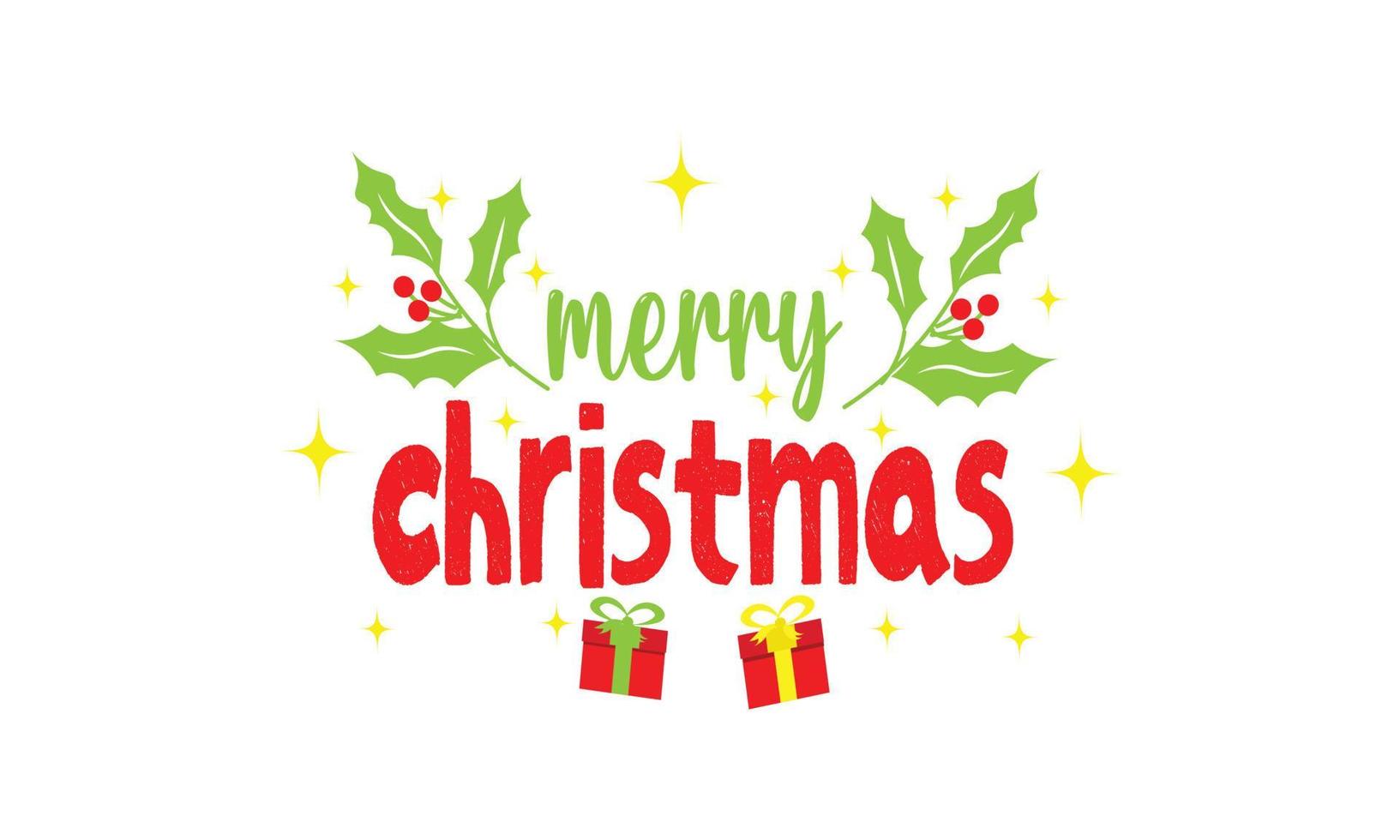 merry chistmas text to decoration card vector