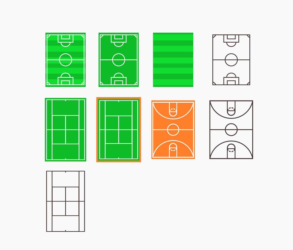 Sport court set vector