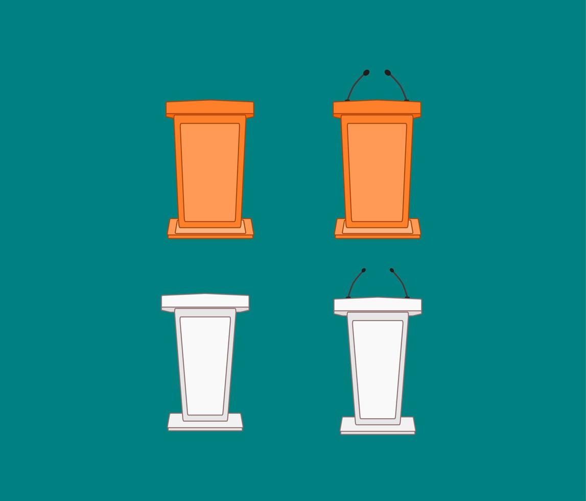 Podium of tribune vector illustration set