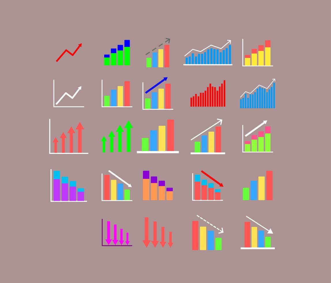 Business Chart Icons Set vector