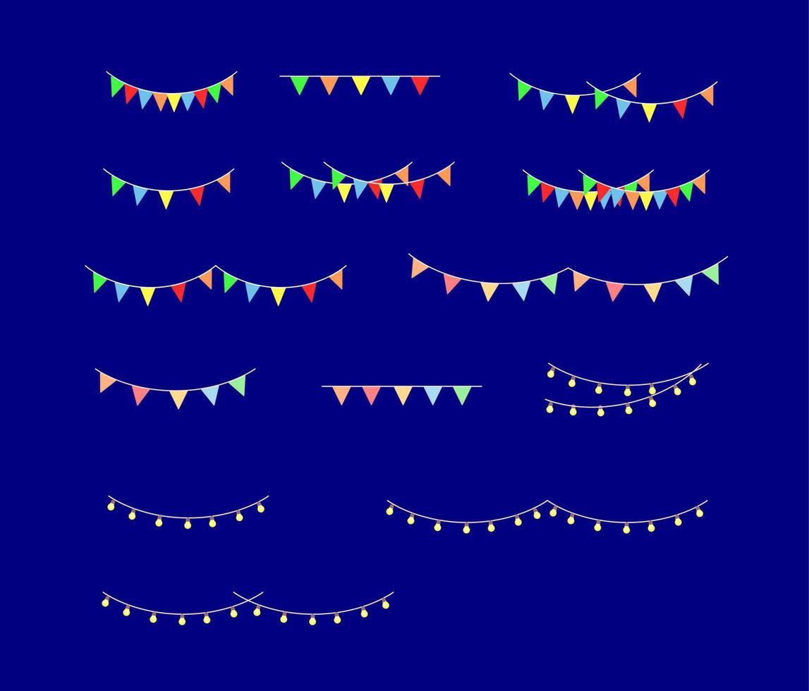 Vector Illustration of Colorful Garlands set vector