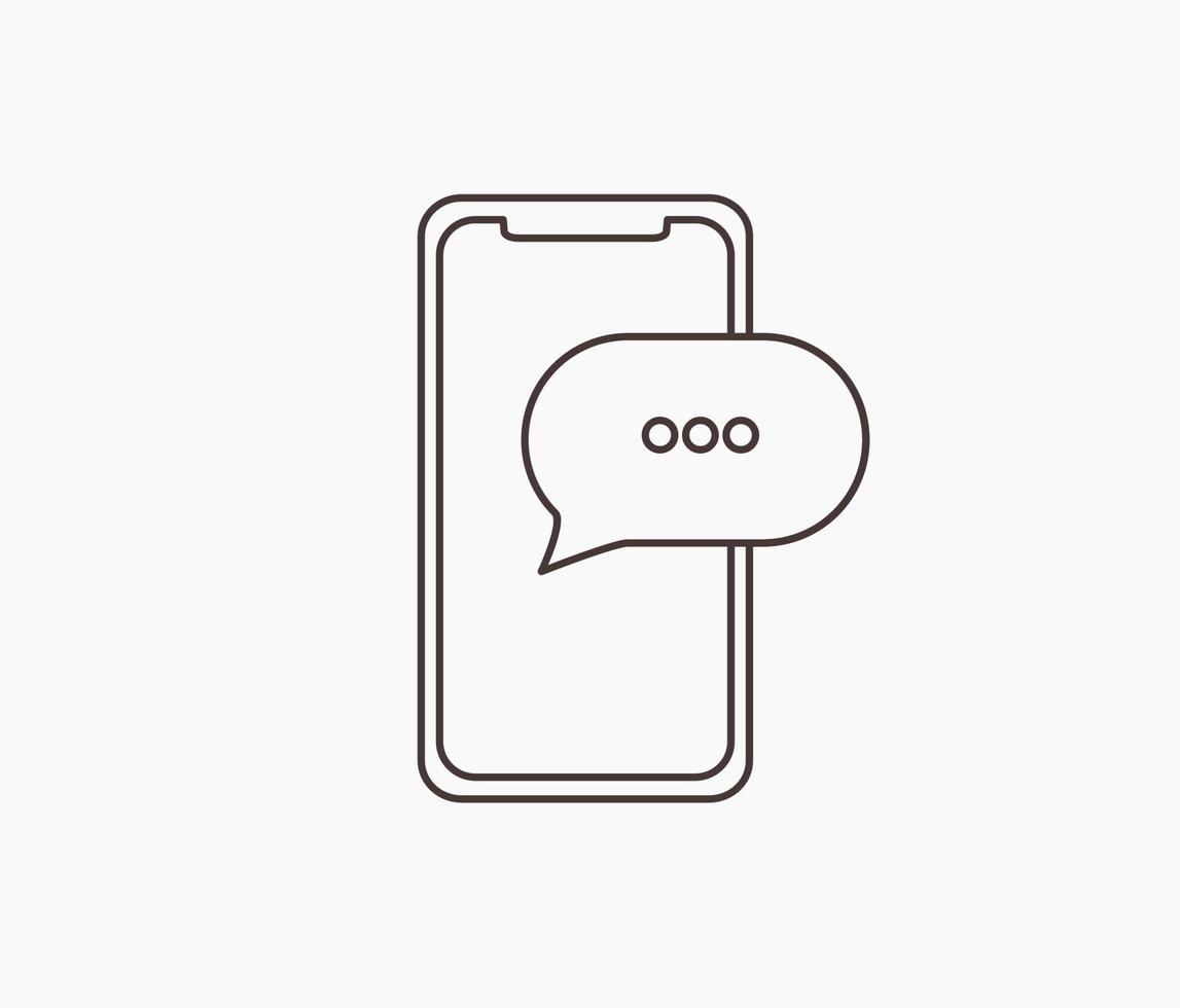 Smartphone phone message line icon symbol vector illustration