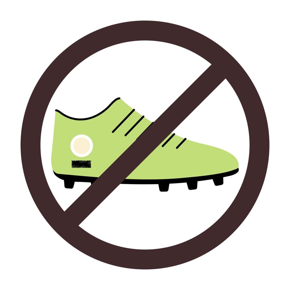 prohibición de botas de fútbol vector