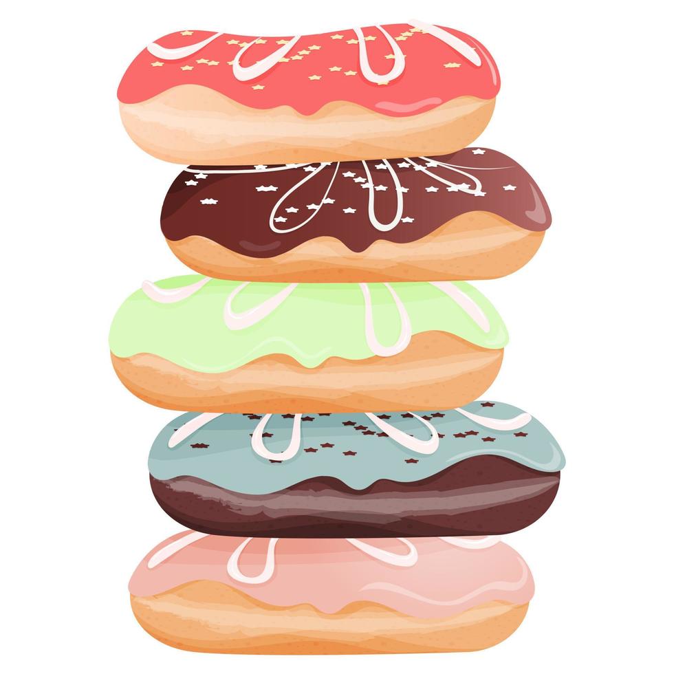 Sweets Pyramid of donuts vector