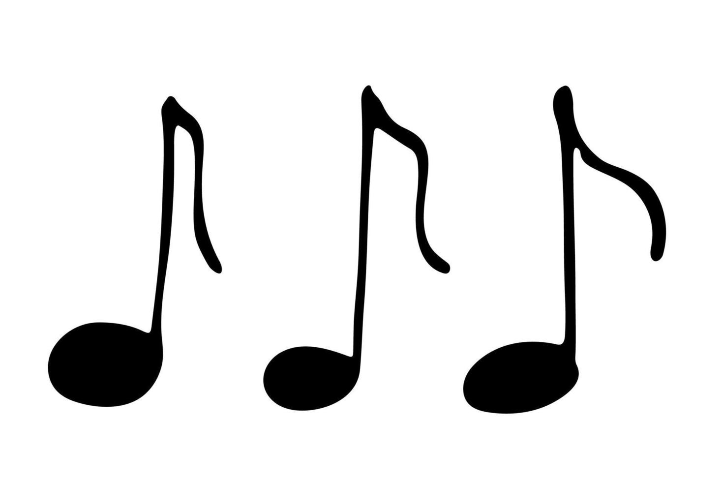 conjunto de garabatos de notas musicales. símbolo musical dibujado a mano. elementos para impresión, web, diseño, decoración, logotipo vector