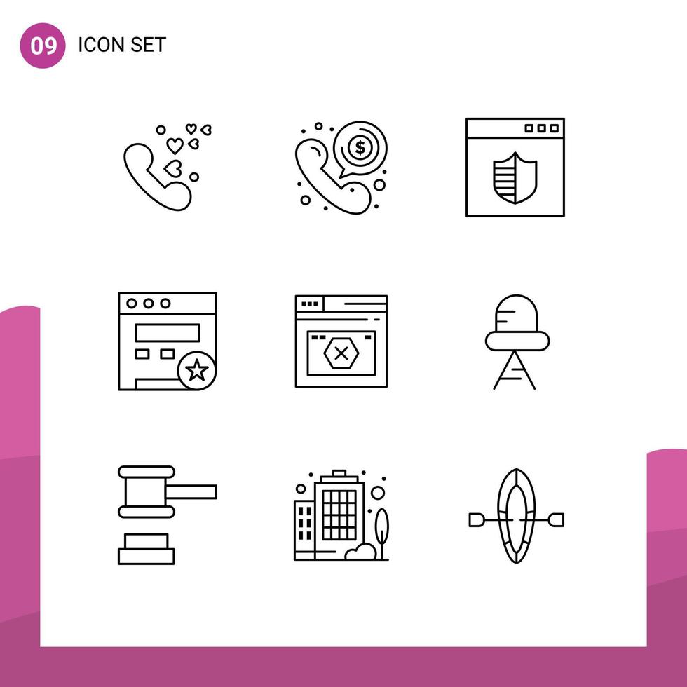 9 Creative Icons Modern Signs and Symbols of page website talk seo webpage Editable Vector Design Elements