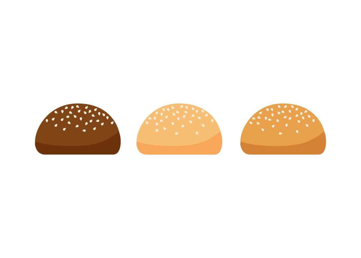 pan de repostería de trigo, grano entero y centeno, comida de panadería, bollo. pan pequeño ilustración vectorial vector