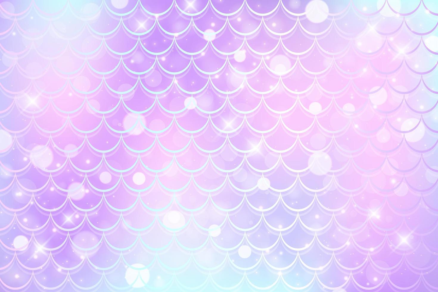 Mermaid holographic background with fish scale pattern. Pink pearl print. Underwater abstract cartoon wallpaper for banner, invitation and holidays. Kawaii vector texture.