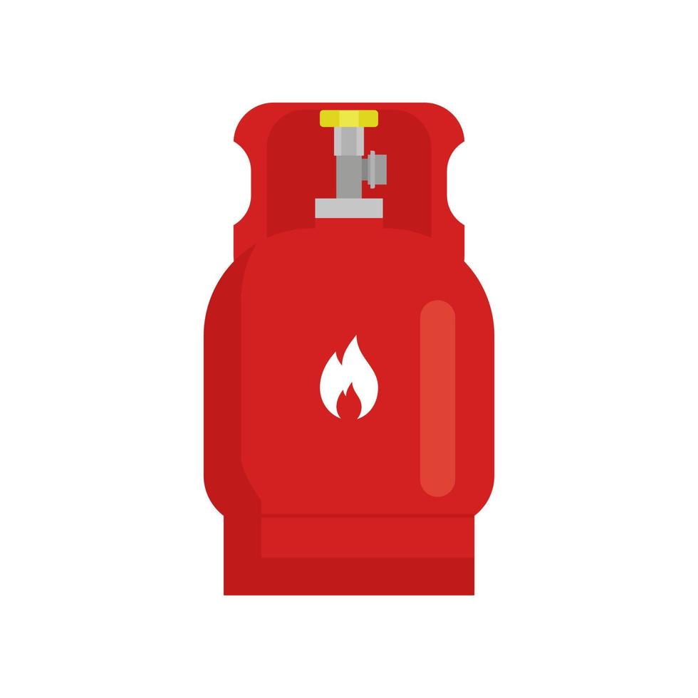 Container with propane liquid gas. Portable cylinder balloon gas. Propane in red color package. Vector illustration