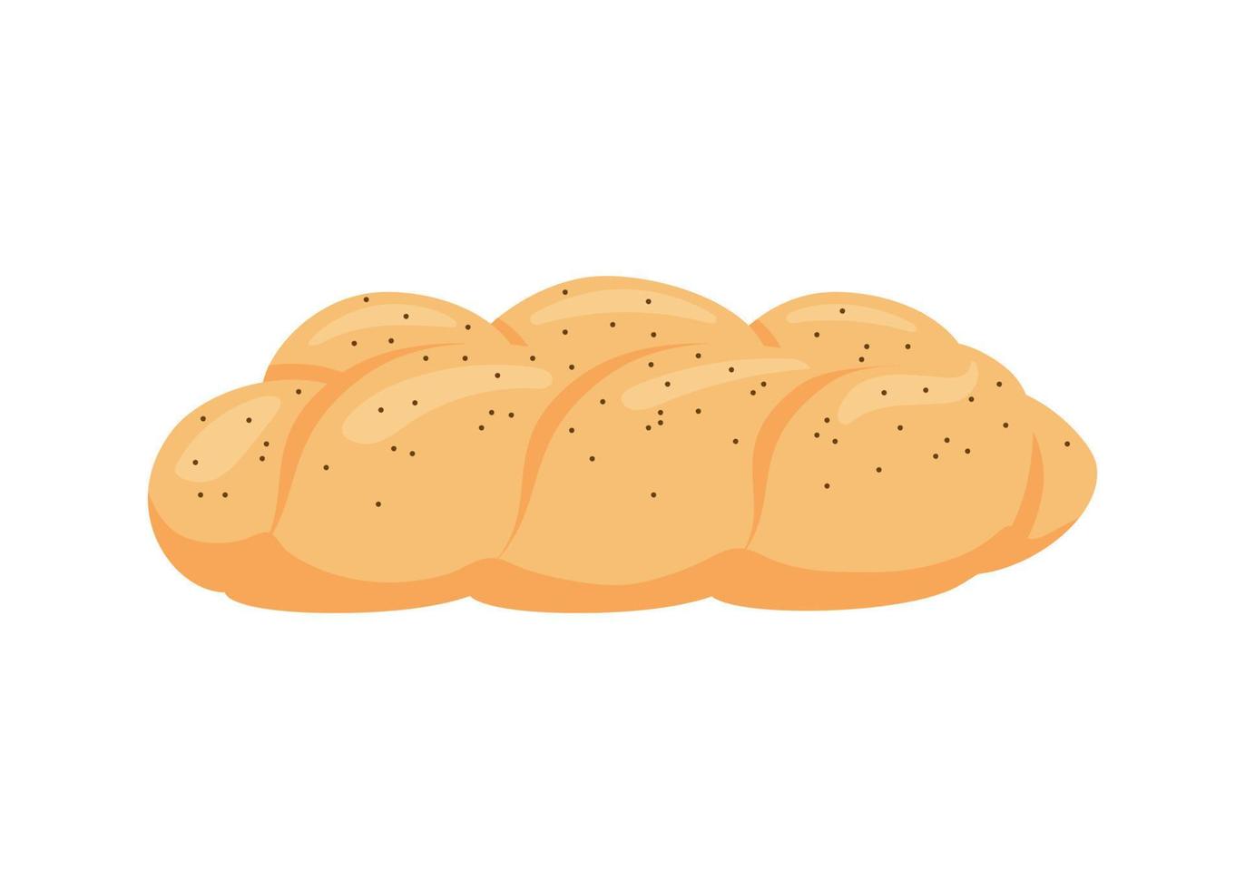 jalá, pan de pastelería trenzado de trigo, comida de panadería. pan con amapola. ilustración vectorial vector