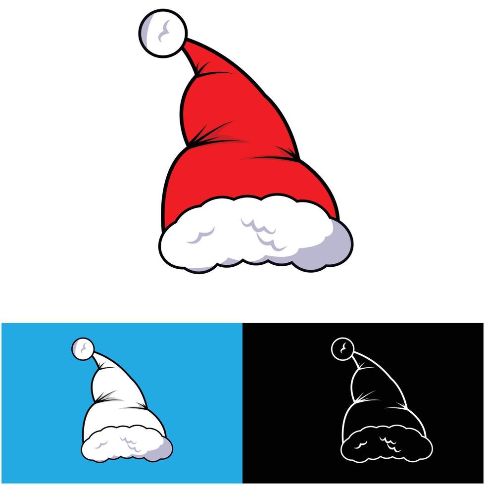 Christmas red hats icon. Santa Claus costume vector illustration