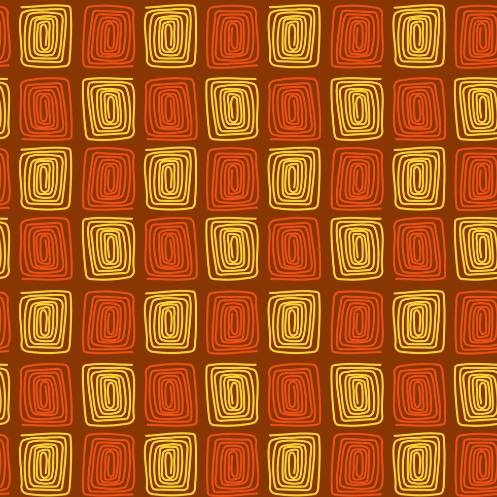 Vector pattern with yellow and orange spirals