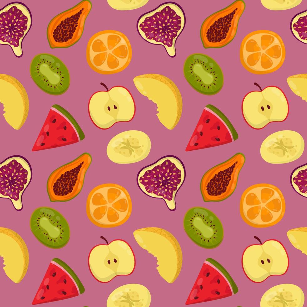 Vector pattern with fruit slices