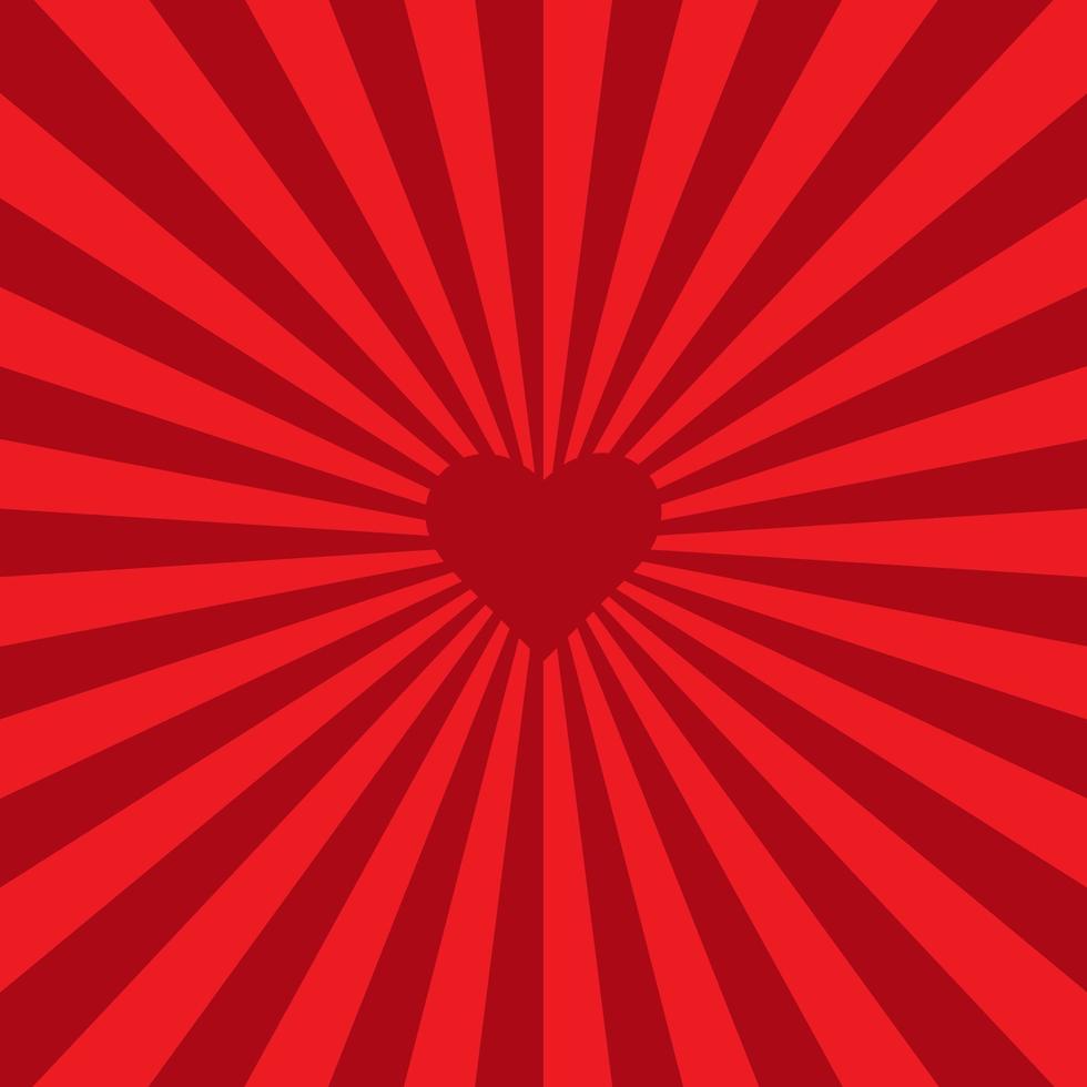 Love heart Swirling pattern background. Vortex starburst spiral twirl square with red heart. Love concept. Good idea for your Wedding.Converging psychadelic scalable stripes. Vector illustration