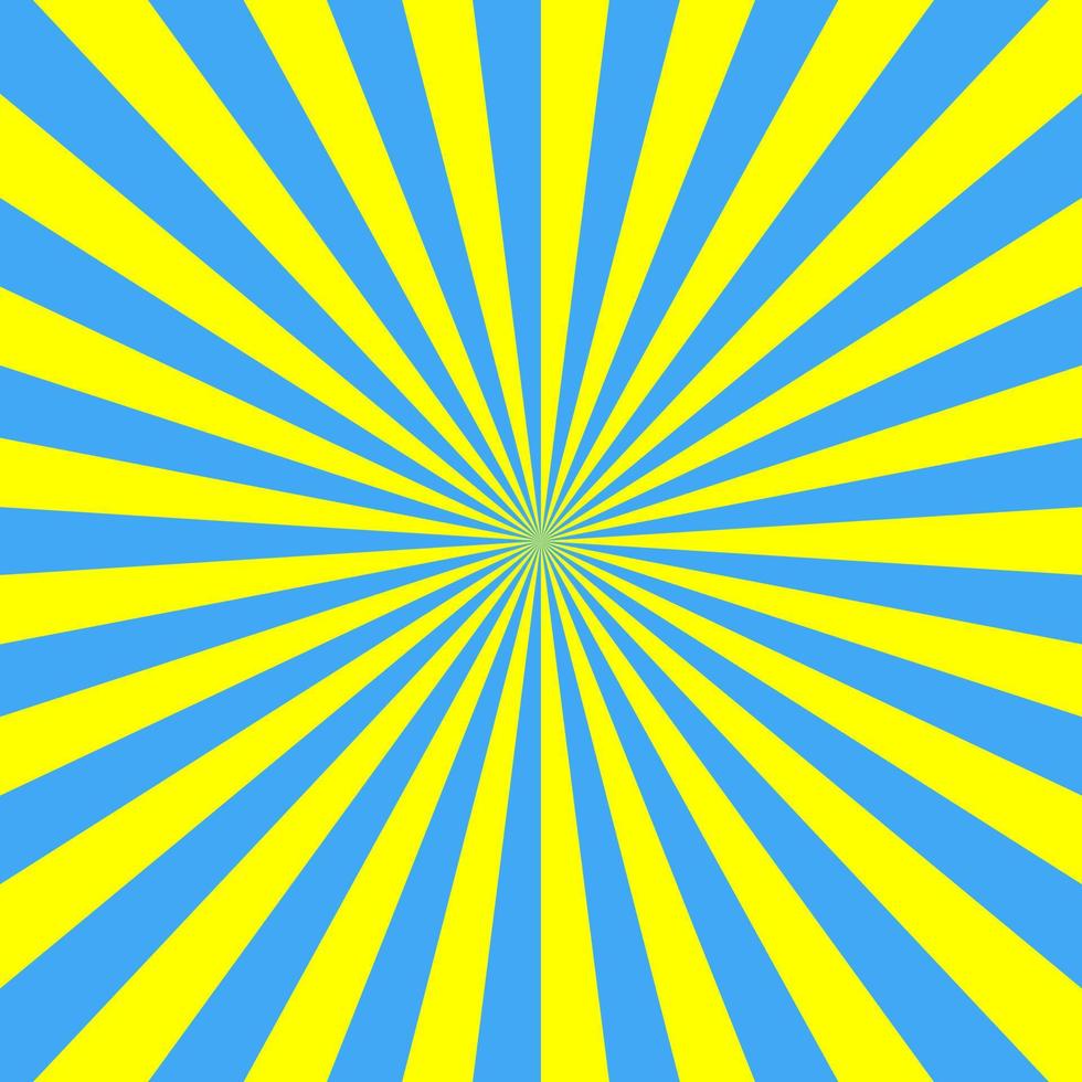 cartel de rayos amarillos y azules. diseño de arte retro. sun resplandor brillante pattern.ukraine background.vector ilustración vector