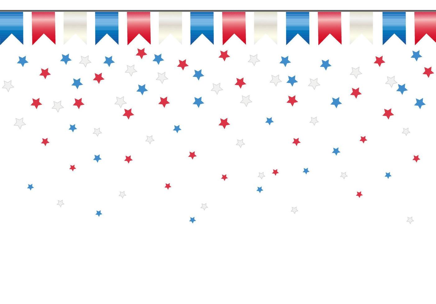 concepto de color de la bandera estadounidense o chilena. fondo blanco con estrellas y banderas coloridas. vector
