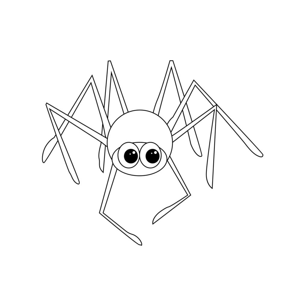 Cute black spider, traditional Halloween symbol, cartoon.Halloween party.For t-shirt print,greeting card,poster and other uses. Vector illustration