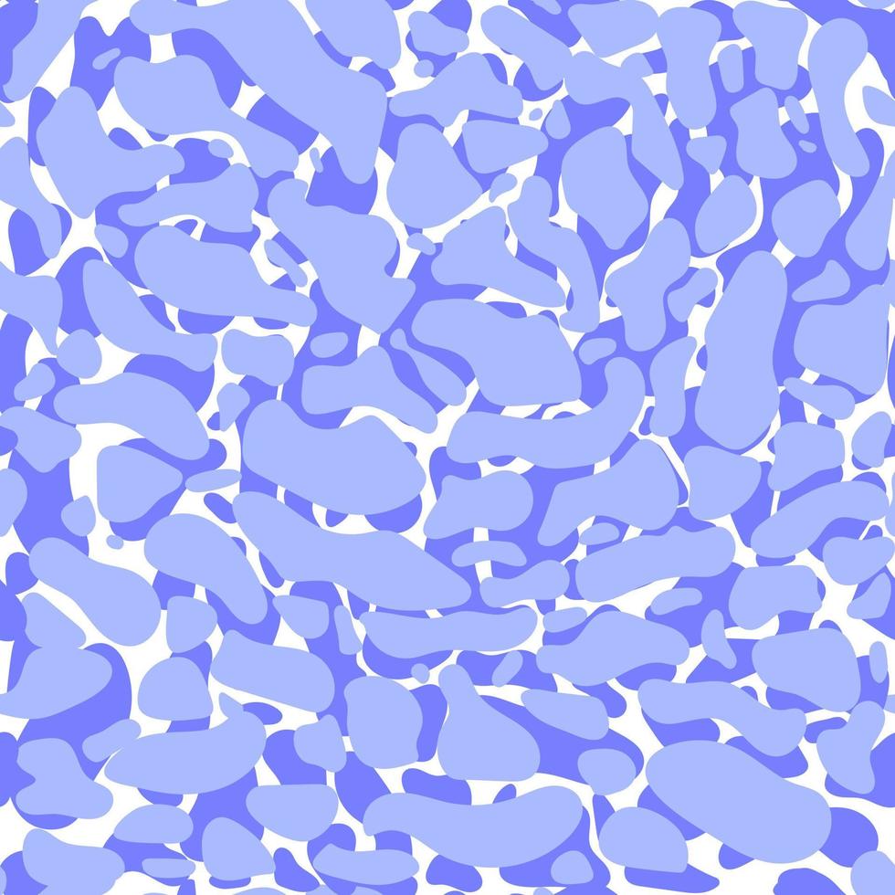 Seamless Water Pattern. Shining blue water spots, flat drops and smudges, abstract vector pattern. Vector illustration