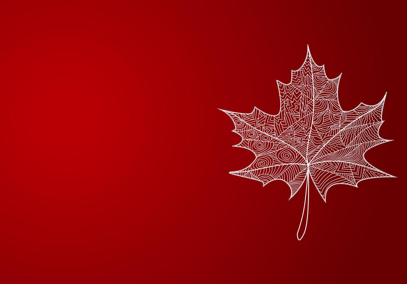 Hand drawn maple leaf outline. Maple leaf in line art style isolated on  white background. Download a …