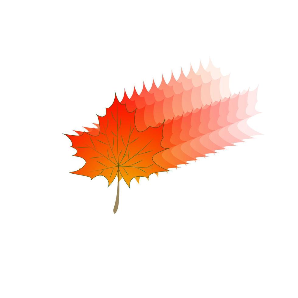Red maple leaf blurred on white background. Symbol of Canada. Vector illustration