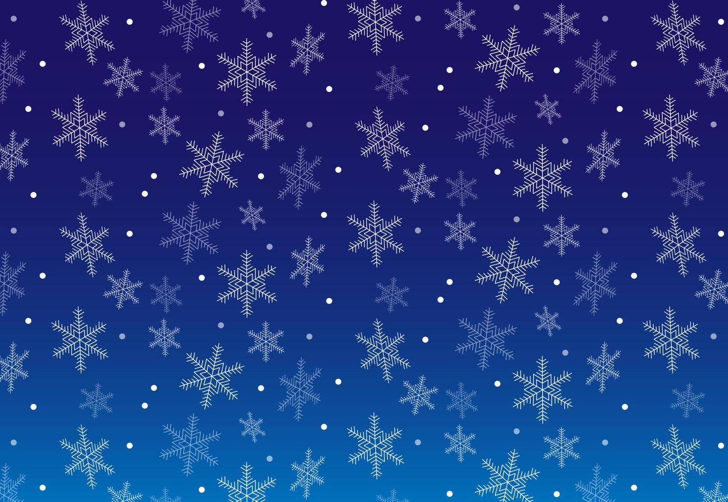 patrón vectorial sin costuras con copos de nieve en los fondos azules.plantilla para envolver papel, textiles, postales. ilustración vectorial vector