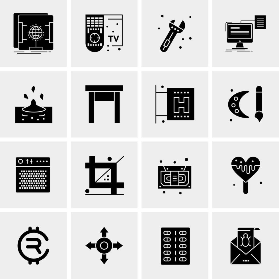 16 iconos de negocios universales vector ilustración de icono creativo para usar en proyectos relacionados con la web y dispositivos móviles