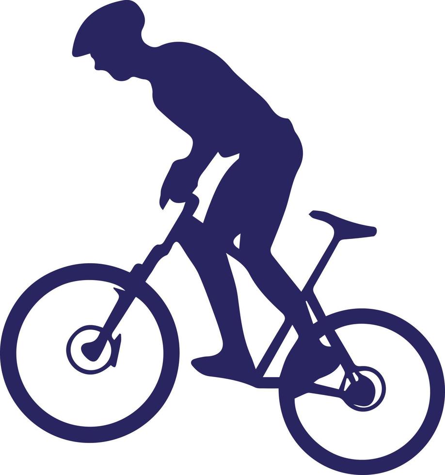 icono de bicicleta. símbolo de la carrera de bicicletas. icono plano de la carrera ciclista. señal de ciclista. silueta de ciclista de carretera. logotipo deportivo vector